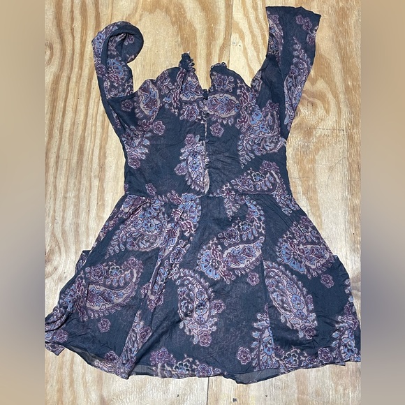 Free People Sheer Paisley Forget Me Not Moonstruck Bohemian Mini Dress XS @B4 - Picture 3 of 10
